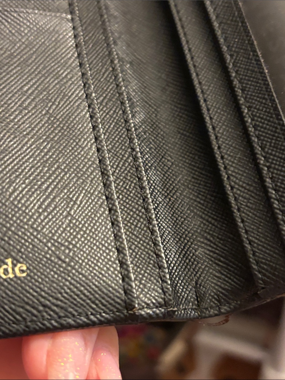 kate spade Red Black Plaid Zip Card Holder - Picture 9 of 11